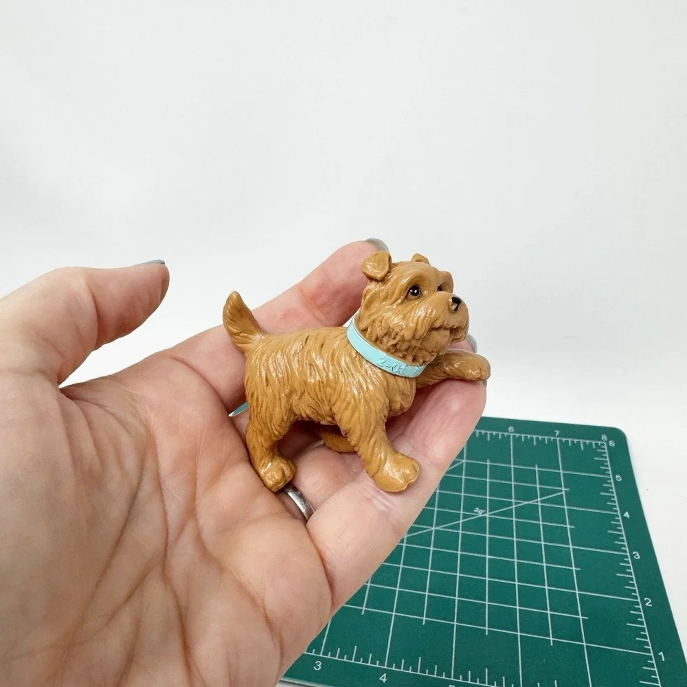 Barbie Posh‎ Pets Yorkie Dog Figurine Yorkshire Terrier Brown Puppy Figure